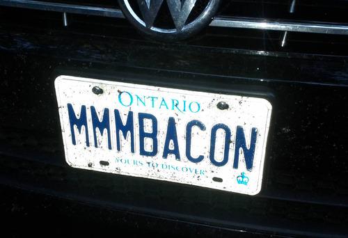 Personalized License Plate, MMMBACON